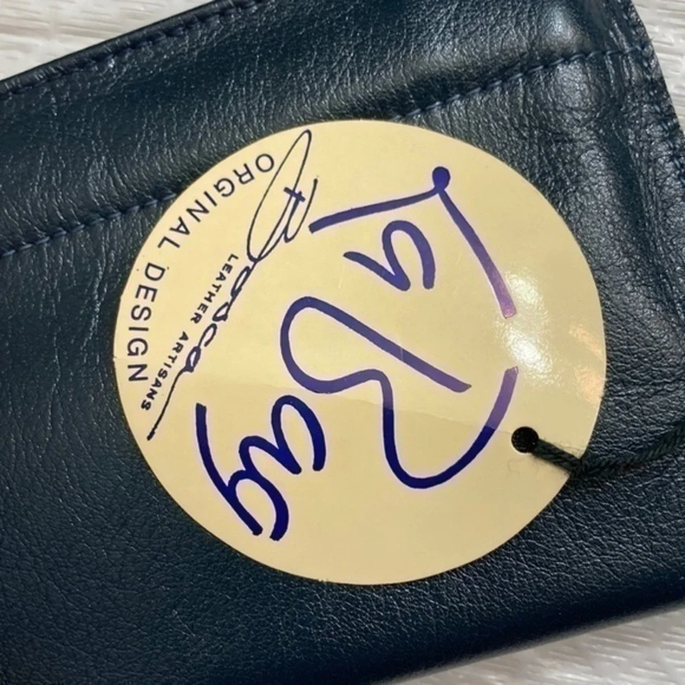 Bosca blue leather wallet nwt